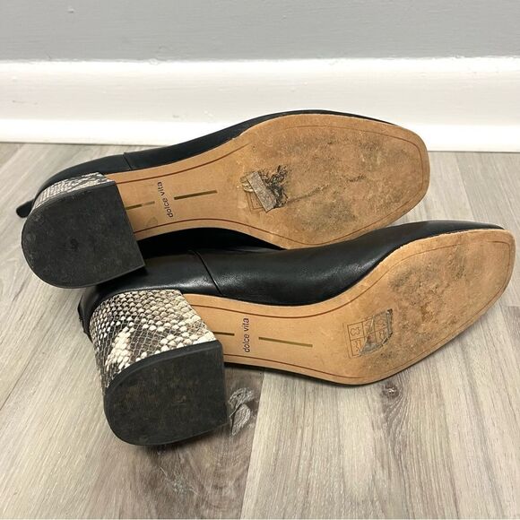 Dolce Vita Boots Women’s 8.5 Vidal Black Square Toe Heeled Ankle - Picture 5 of 8